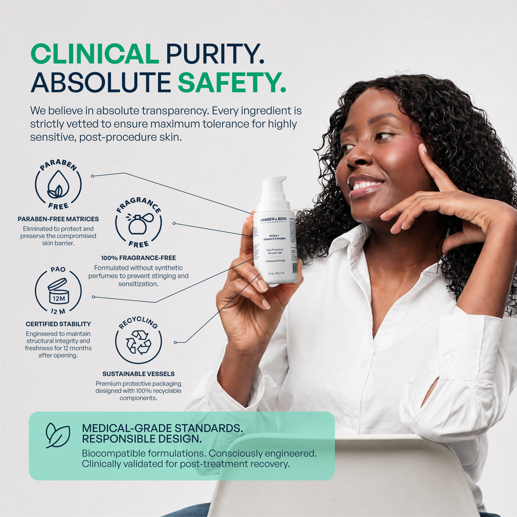 Hansen & Berg Clinical Growth Factor + Arnica + Vitamin K Gel - Soothes Bruised Skin, Post-Procedure Redness & Discoloration (1 fl oz / 30 mL)